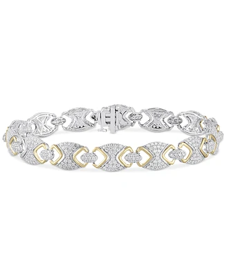 Diamond Pave Link Bracelet (3 ct. t.w.) in 10k Two-Tone Gold