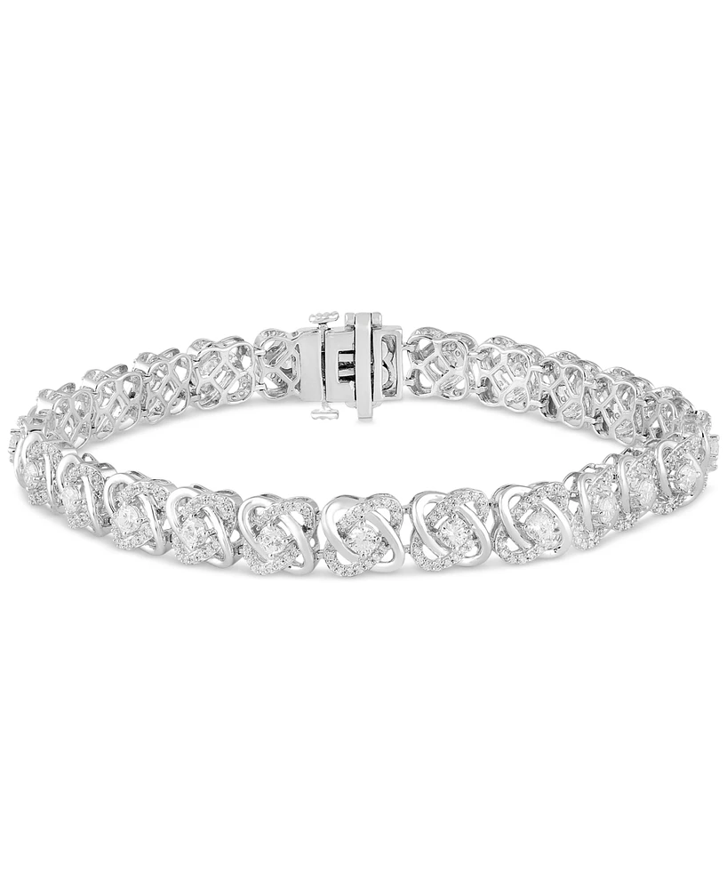 Diamond Interlocking Swirl Tennis Bracelet (3 ct. t.w.) in 10k White Gold