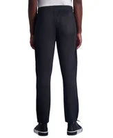 Karl Lagerfeld Paris Men's Slim Fit Heavyweight Fleece Mesh Trim Scuba Pants, Created for Macy's