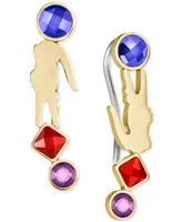 Lacoste Gold-Tone Deva Multicolor Stone Drop Earrings