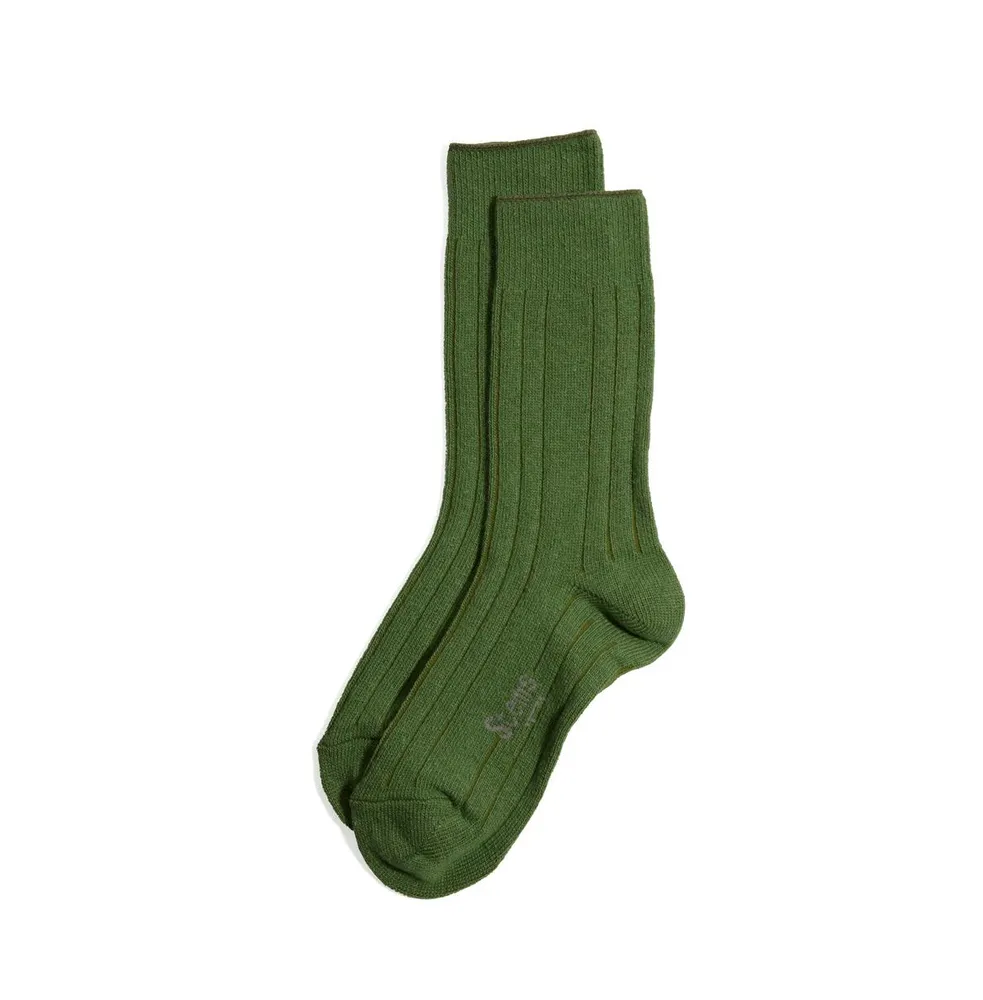 Stems Lola Cashmere Ribbed Crew Socks