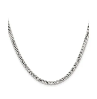Chisel Stainless Steel 4mm Round Curb Chain Necklace