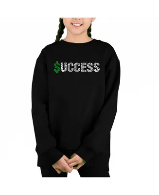 Success - Big Girl's Word Art Crewneck Sweatshirt
