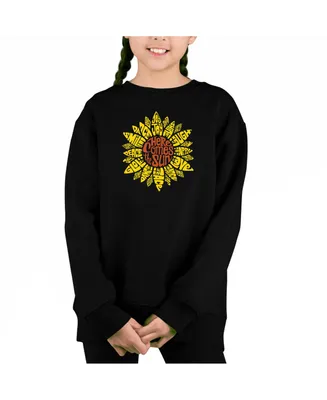 Sunflower - Big Girl's Word Art Crewneck Sweatshirt