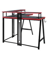 Office Star 36" Metal Disruptor L-Shape Gaming Desk