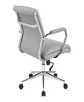 Office Star 41.25" Fabric, Chrome Mid Back Manager's Chair