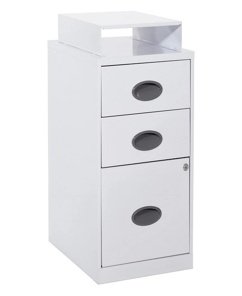 Office Star 27.75" 3 Drawer Locking Metal File Cabinet