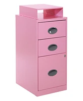 Office Star 27.75" 3 Drawer Locking Metal File Cabinet