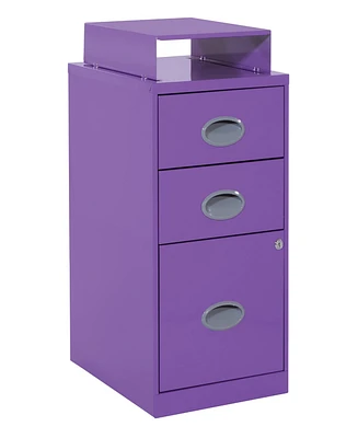 Office Star 27.75" 3 Drawer Locking Metal File Cabinet