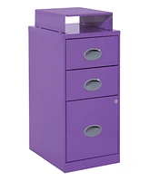 Office Star 27.75" 3 Drawer Locking Metal File Cabinet