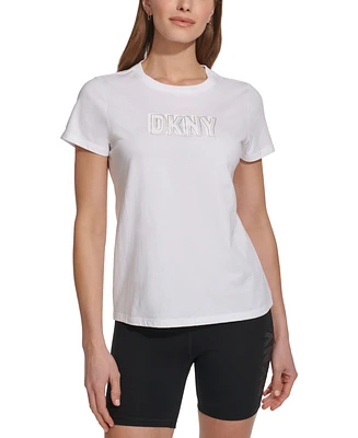 Dkny Sport Women's Cotton Embellished-Logo T-Shirt