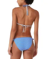 Kate Spade New York Womens Striped Triangle Bikini Top String Bikini Bottoms