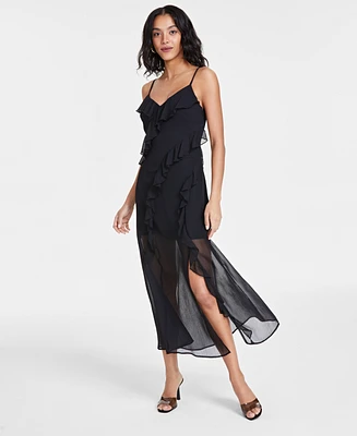 Bar Iii Women's Sleeveless Ruffled Maxi Dress, Created for Macy's