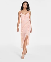 Bar Iii Women's Sleeveless Ruffled Maxi Dress, Created for Macy's