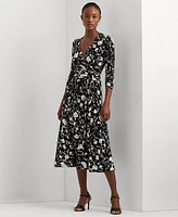 Lauren Ralph Lauren Women's Floral Surplice Jersey Dress