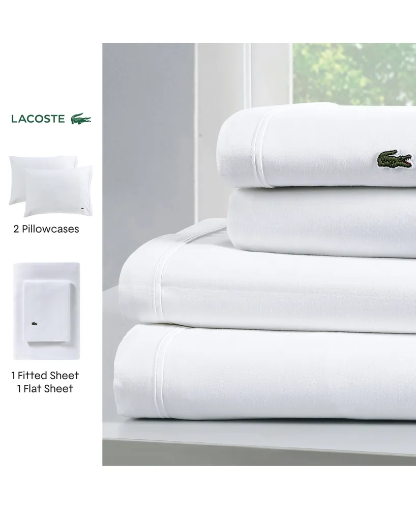 Lacoste Home Solid Cotton Percale Sheet Set