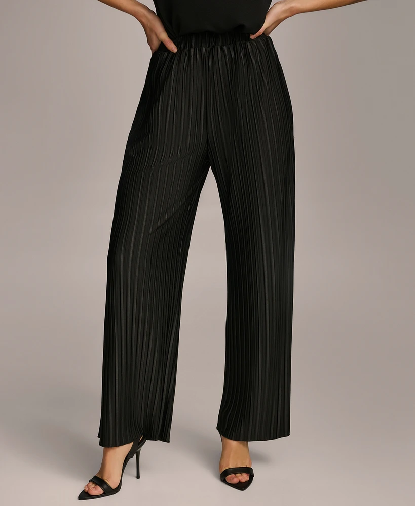 Donna Karan New York Women's Pull-On Pleated Wide Leg Pants