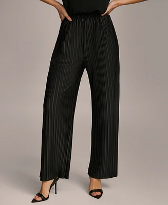 Donna Karan New York Women's Pull-On Pleated Wide Leg Pants