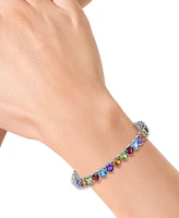 Effy Multi-Gemstone Heart Tennis Bracelet (16 ct. t.w.) in Sterling Silver