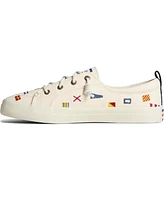 Sperry Women's Crest Vibe Nautical White Slip On Sneakers