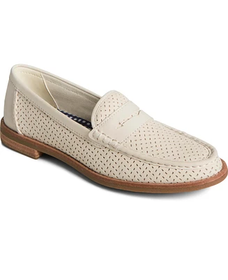 Sperry Women's Seaport Penny Leather Ivory Loafers