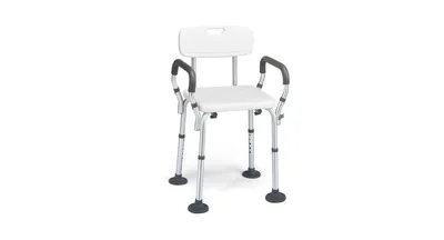 Slickblue Shower Chair Spa Bathtub with Removable Armrests and Back