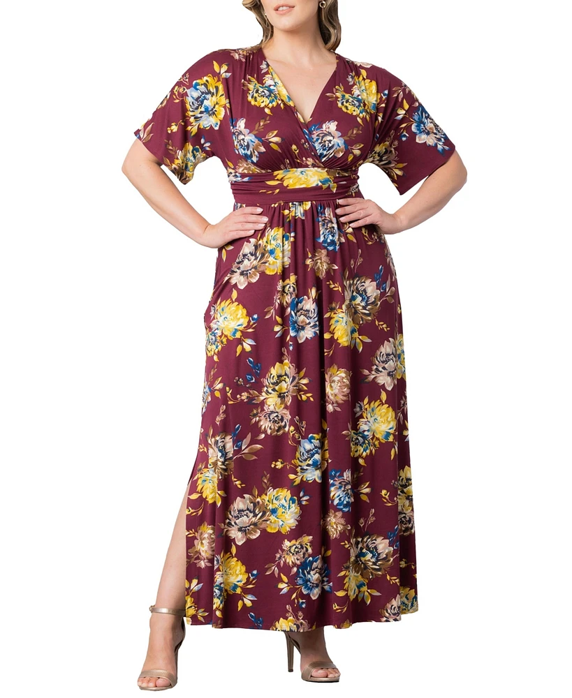 Kiyonna Plus Vienna Kimono Sleeve Long Maxi Dress