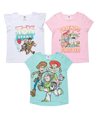 Disney Toy Story Girls 3 Pack T-Shirts Toddler |Child
