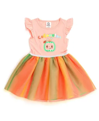 CoComelon Girls Tulle Dress Logo Pink Toddler| Child