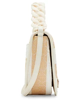 Betsey Johnson Nauti-Gal Half Moon Raffia Flap Bag