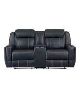 White Label Emilia 76" Double Reclining Love Seat with Center Console