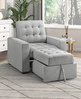 White Label Bonita 38" Chair with Pull-Out Ottoman