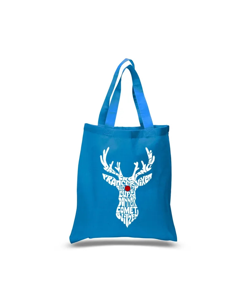 La Pop Art Small Word Art Tote Bag - Santa's Reindeer