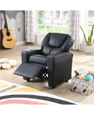 Kids Recliner Chair Black Pvc