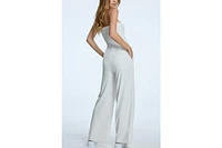 Women's Classic Velour Smocked Sleeveless Jumpsuit