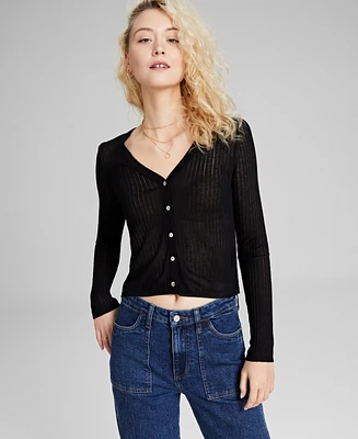 And Now This Women's Lightweight V-Neck Button-Front Cardigan, Created for Macy's