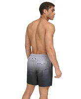 Calvin Klein Men's Gradient Striped 7" Volley Swim Trunks