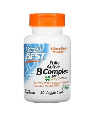 Doctor's Best Fully Active B Complex with Quatrefolic - 30 Veggie Caps - Assorted Pre