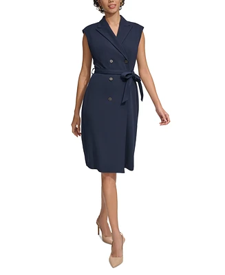 Calvin Klein Women's Notch-Collar Sleeveless Blazer Dress