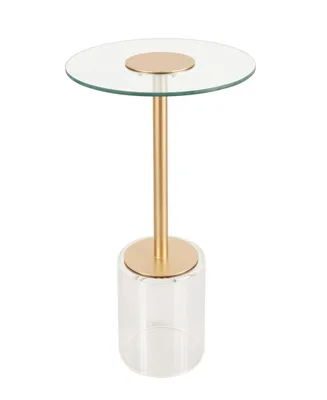 Rosemary Lane 16" x 16" x 22" Acrylic Elevated Base and Gold-Tone Stand Accent Table