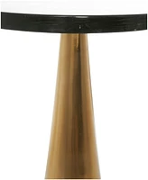 Rosemary Lane Aluminum Geometric Cone Textured Glass Tabletop Accent Table - Black
