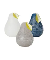 Vance Kitira 4.5" Silver-Tone Lining Pear Candles Kit, Set of 3