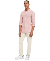 Tommy Hilfiger Men's Slim-Fit Gingham Check Button-Down Linen Shirt