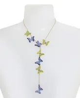 Betsey Johnson Faux Stone Butterfly Y Necklace