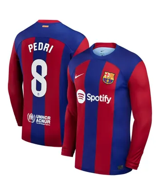 Men's Nike Pedri Royal Barcelona 2023/24 Home Replica Long Sleeve Jersey