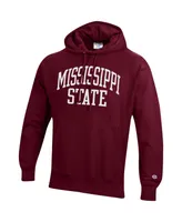 Men's Champion Maroon Mississippi State Bulldogs Team Arch Reverse Weave Pullover Hoodie