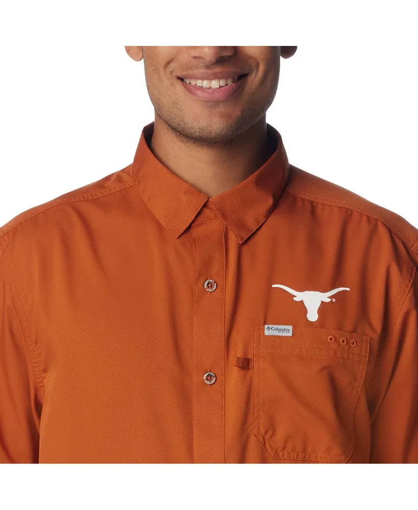 Men's Columbia Texas Orange Longhorns Slack Tide Omni-Shade Button-Up Camp Shirt