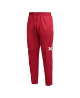 Men's adidas Scarlet Nebraska Huskers 2023 Travel Aeroready Tapered Pants