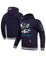 Men's Pro Standard Navy Jackson State Tigers Homecoming Ribbed Fleece Pullover Hoodie