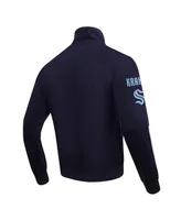 Men's Pro Standard Navy Seattle Kraken Classic Chenille Full-Zip Track Jacket